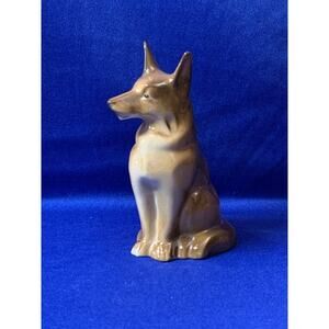 Porcelain Brown German Shephard Figurine Made in German
